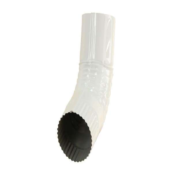 Amerimax Home Products 4 in. Hi Gloss 80° White Aluminum Round 75° Elbow