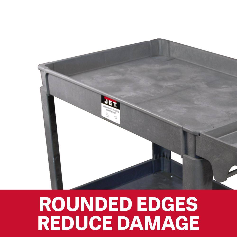 Gray Heavy-Duty Resin Utility Cart with 5-Inch Wheels