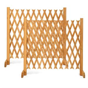 35 in. Solid Wood Extendable Garden Fence