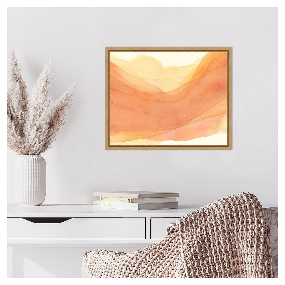 Sunset Layers I Abstract Canvas Print with Maple Frame