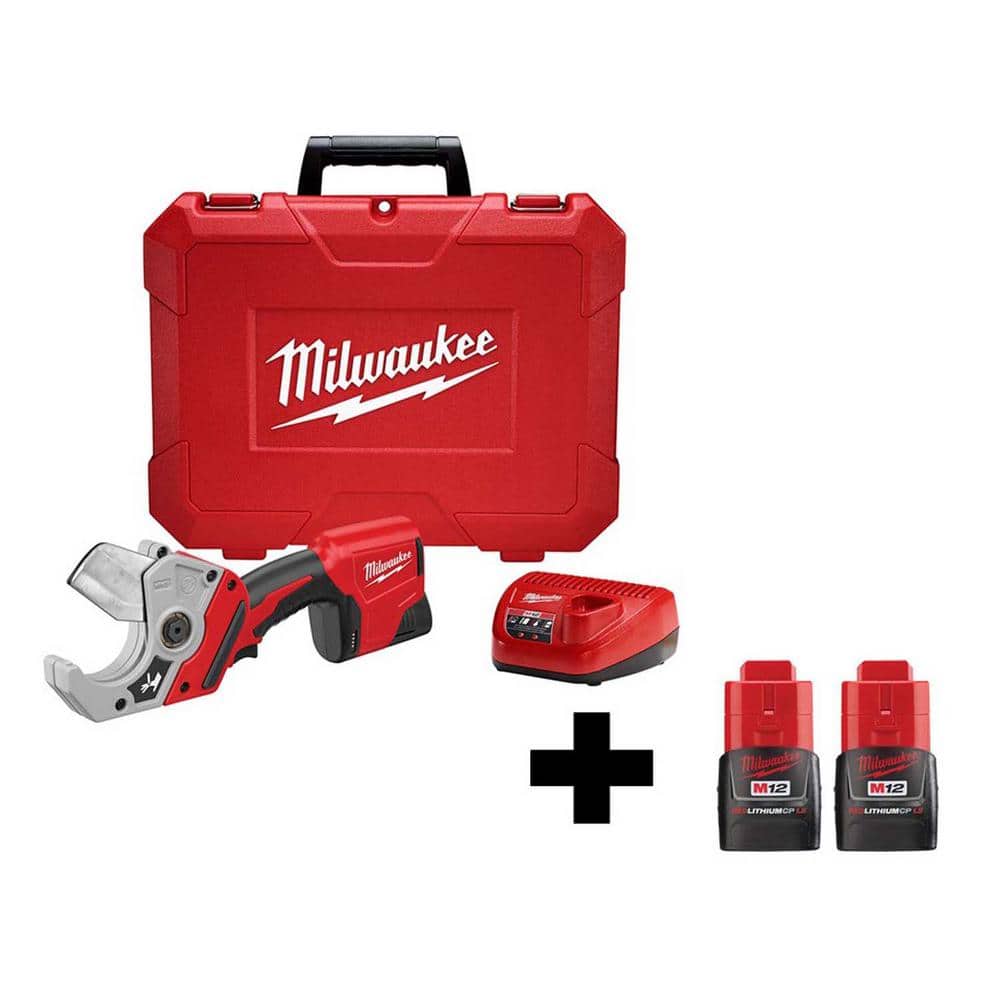 Milwaukee M12 12V Lithium-Ion Cordless PVC Sheer Cutting Kit with M12 1.5  Ah Battery Pack (2-Pack) 2470-21-48-11-2411 - The Home Depot