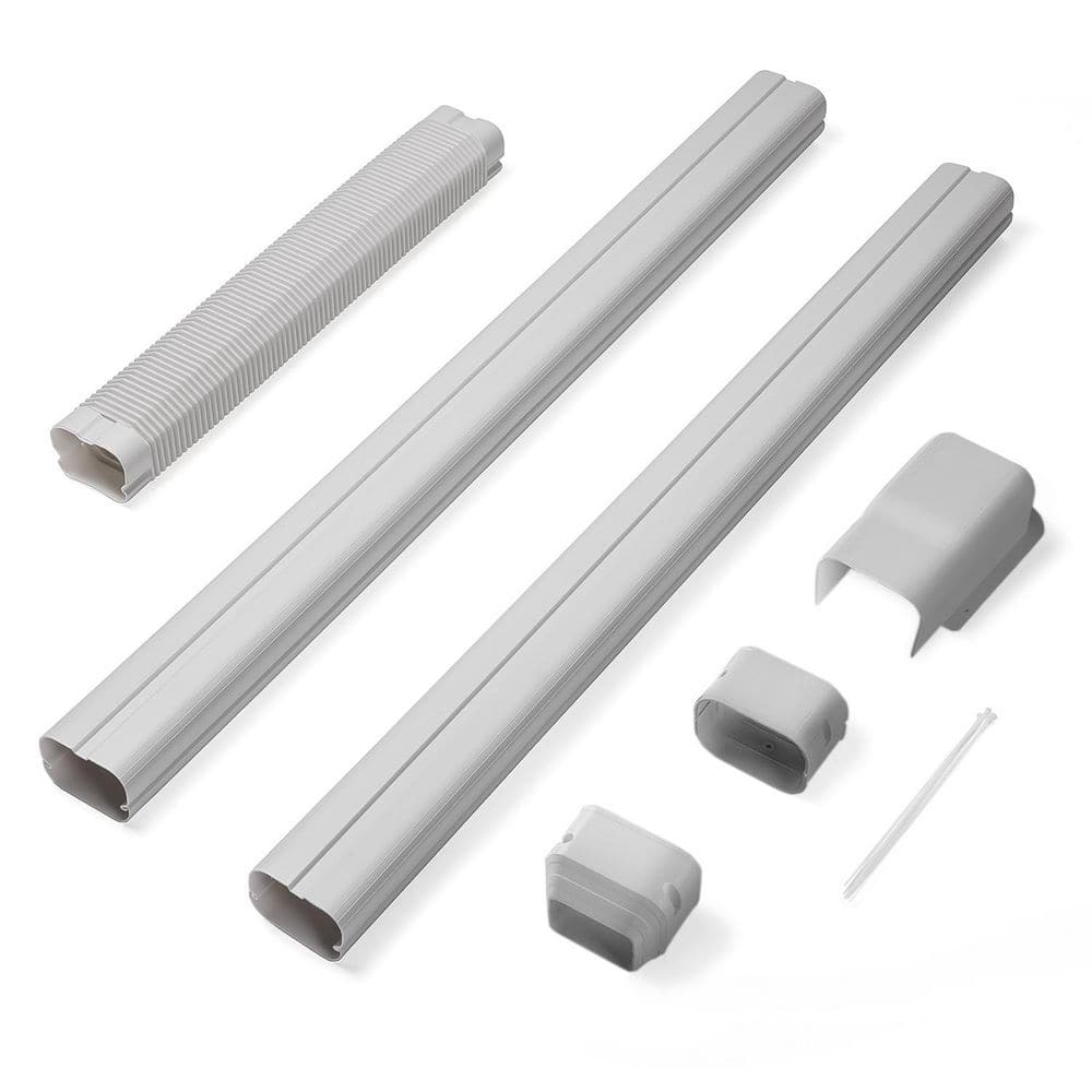 White PVC Line Cover Kit for AC Systems, 3'' W x 7.5' L