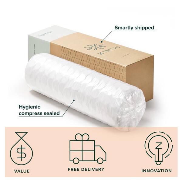 Zinus Cool Touch Comfort Gel 8 Inch Medium Tight Top Full Hybrid Mattress Mshptt 08f The Home Depot