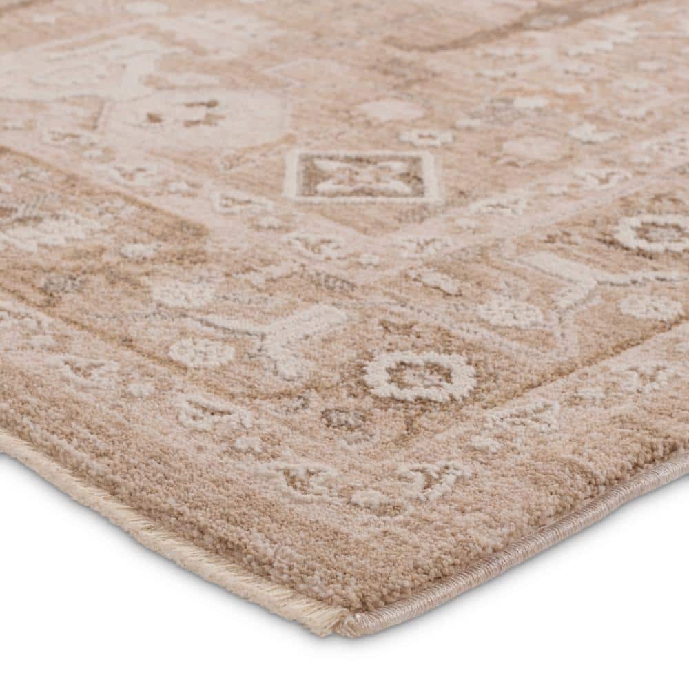Gray and Beige 8' x 10' Wool and Synthetic Rug
