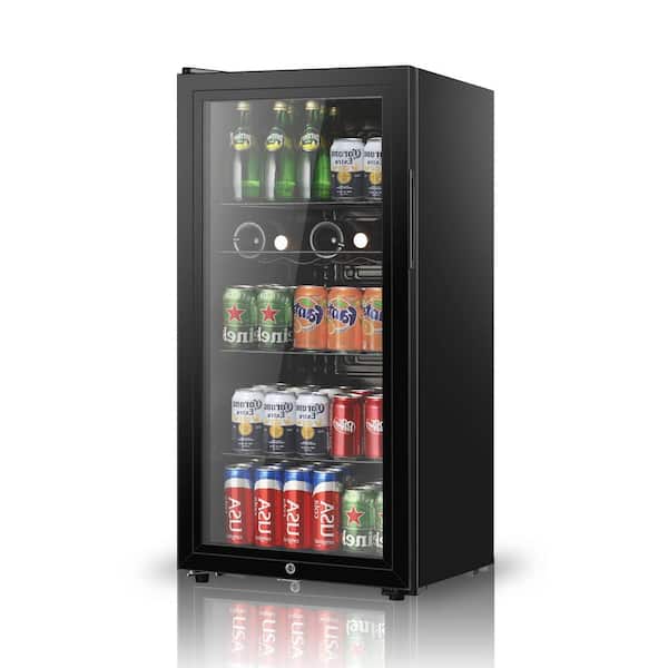 JEREMY CASS 18 in. Single Zone Beverage and Wine Cooler in Black with Glass Door