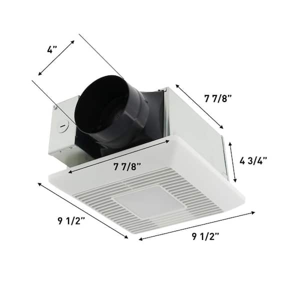 Panasonic - Whisper Mighty LED Pick-A-Flow 70-90CFM Ceiling/Wall ENERGY STAR Bathroom Exhaust Fan 9.5 in. x 9.5 in. Grille Footprint