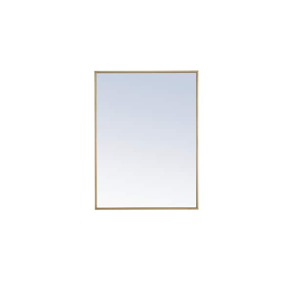 Medium Rectangle Brass Modern Mirror (32 in. H x 24 in. W) WM8144Brass ...