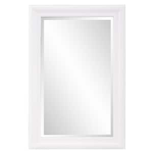 Medium Rectangle White Beveled Glass Classic Mirror (36 in. H x 24 in. W)