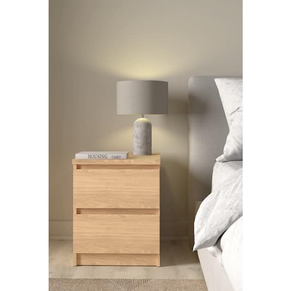 Tvilum Scottsdale Hickory 2-Drawer 15.91 in. W Nightstand 70291hl