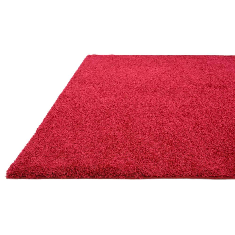 Calabasas Plush Red Shag Rug, 8' x 10', Kid-Friendly and Stain-Resistant