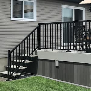 6 ft. Matte Black Aluminum Deck Railing Picket and Spacer Kit for 36 in. high system