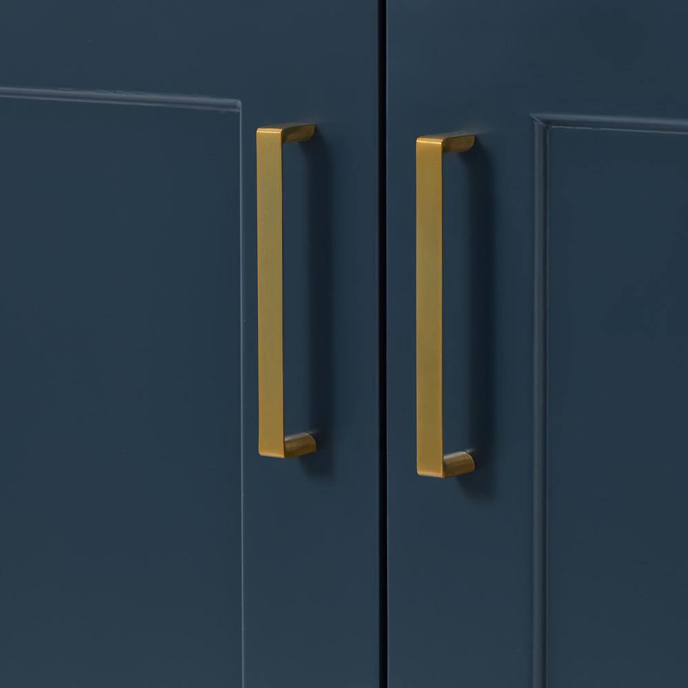Taylor Midnight Blue Painted Freestanding Bathroom Vanity with Brass Hardware