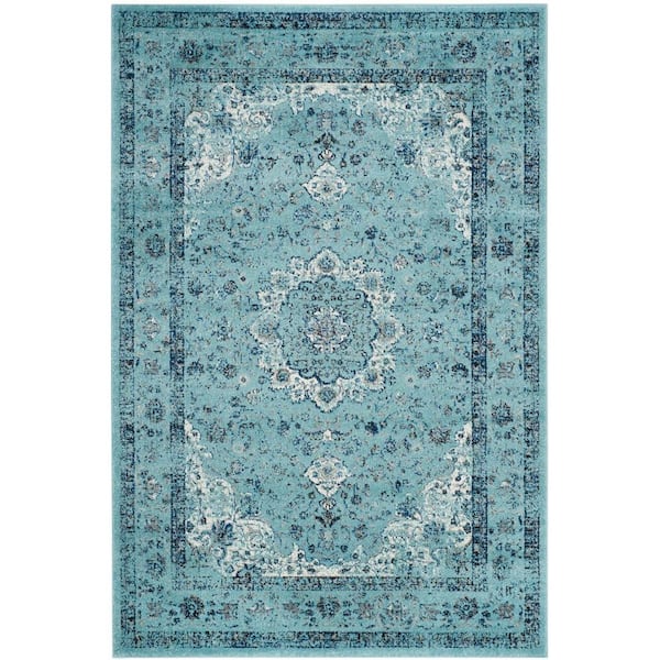 SAFAVIEH Evoke 7 ft. x 9 ft. Light Blue Border Area Rug