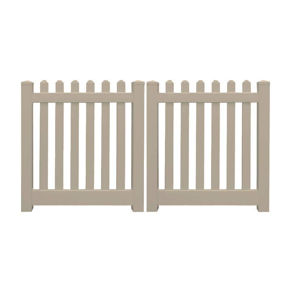 Plymouth 10 ft. W x 4 ft. H Khaki Vinyl Picket Fence Double Gate Kit Includes Gate Hardware price history on PriceWatchPro
