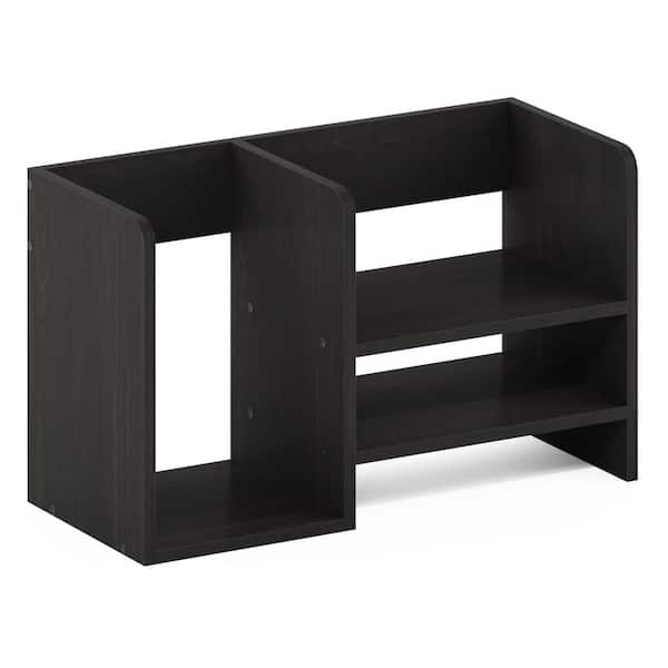 Furinno Hermite 9.29 in. Tall Espresso Wood 4-Shelf Desktop Bookcase