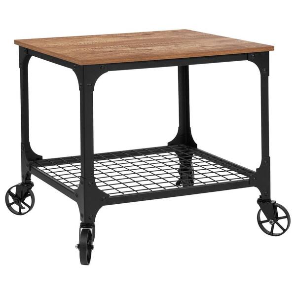 Carnegy Avenue Rustic Bar Cart With Wheels