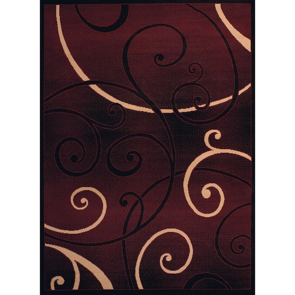 United Weavers Dallas Bangles Burgundy 8 ft. x 11 ft. Indoor Area Rug