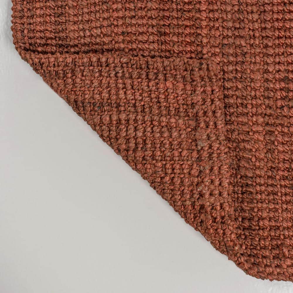 Handwoven Chunky Jute Terracotta Rectangular 3 x 5 Area Rug