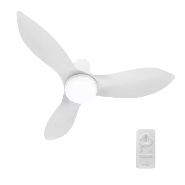 CARRO Nefyn II 45 in. Color Changing Integrated LED Indoor Matte White 10-Speed DC Ceiling Fan with Light Kit, Remote Control