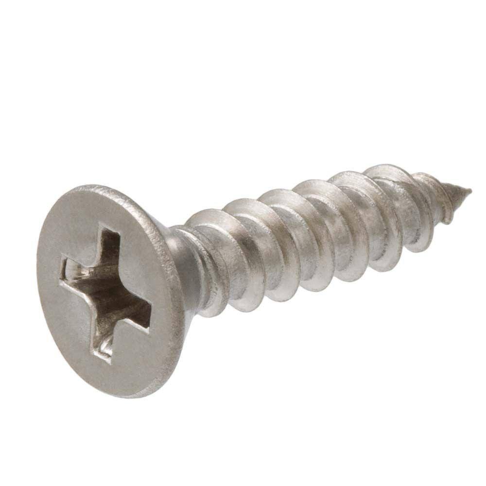 14 x 1-3/4 in. Flat Head Stainless Steel Wood Screw 800928 - The