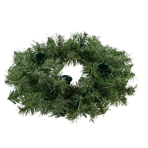 12 in. 2-Tone Pine Artificial Christmas Advent Candle Wreath