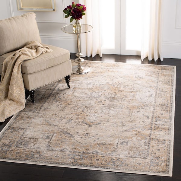 Atlas 3 ft. x 5 ft. Camel/Stone Antique Medallion Area Rug