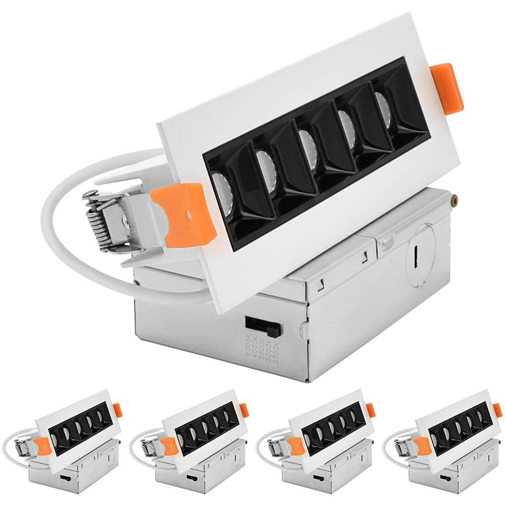 5-Head Integrated LED Recessed Linear Downlight, Multilight, 5CCT, CRI90, 11W 600LM, 45° Beam, 120V, Dimmable ETL 4 Pack price history on PriceWatchPro