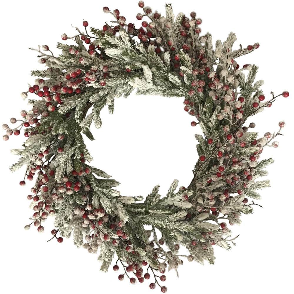 25 in. Artificial Christmas Wreath with Berries