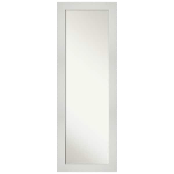 Amanti Art Large Rectangle Glossy White Modern Mirror (52.25 in. H x 18.25 in. W)