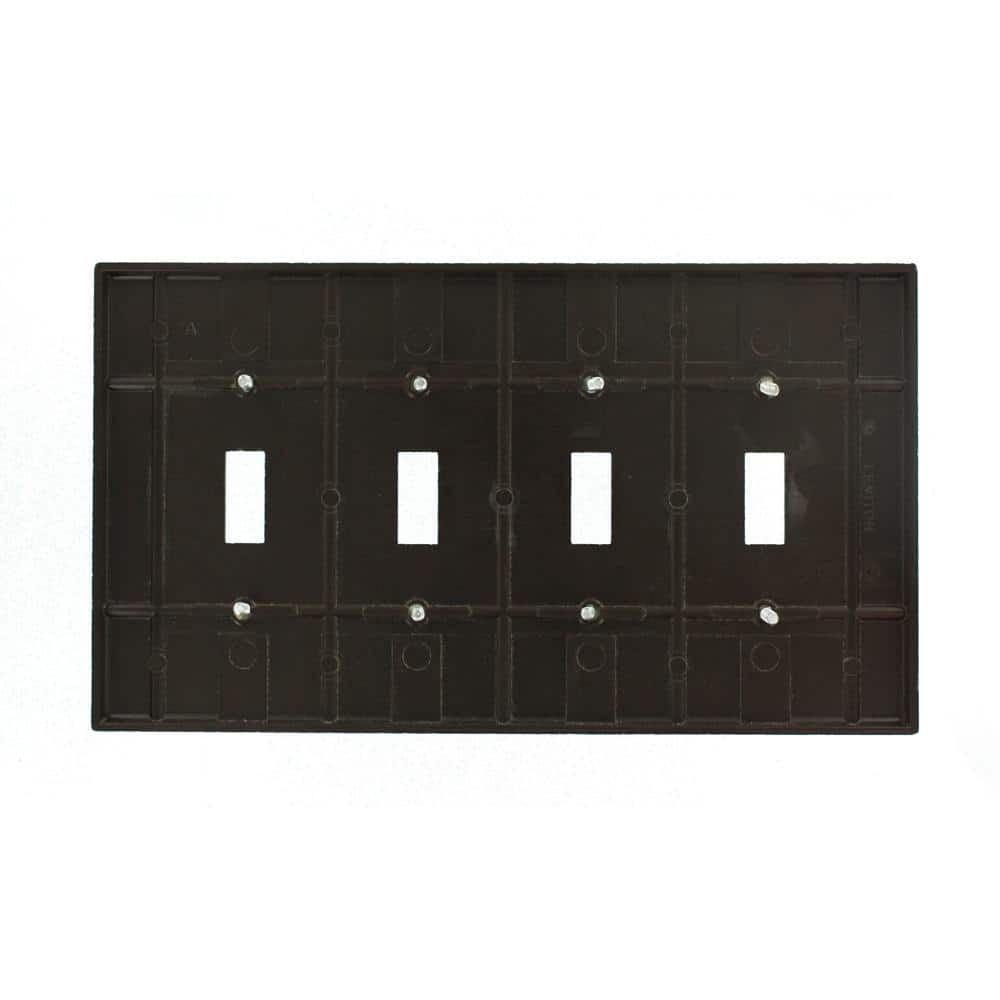 Brown Thermoset 4-Gang Toggle Switch Wallplate