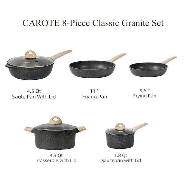 Cookware Set - Large Nonstick Pots and Pans Set Cooking Pot and Pan Set  with Lids, Non-stick Granite Cookware Sets Induction Pans for Cooking