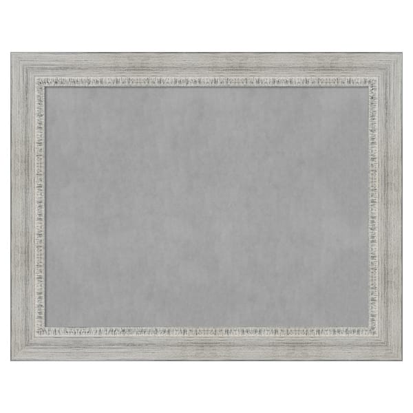 Amanti Art Rustic White Wash 28 in. x 22 in Framed Magnetic Board