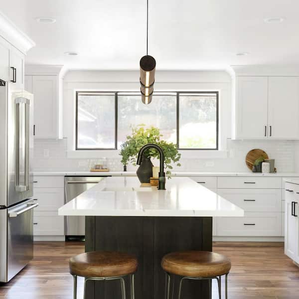 Passyunk 20-Watt 1-Light Brown Linear Integrated LED Pendant Light for Kitchen Island Light