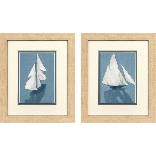 Pinto 2 Piece Framed Mixed Media Coastal Wall Art 12 in. x 10 in.