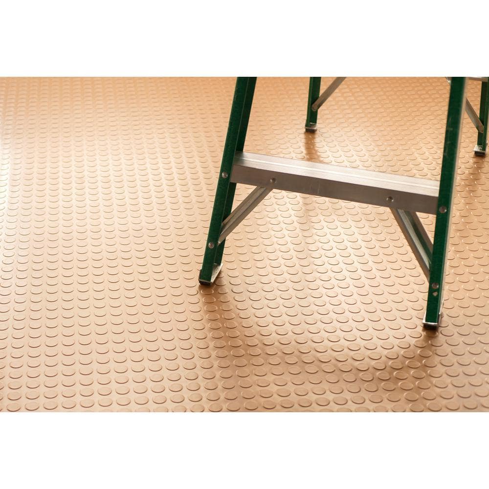Sandstone 5' x 10' Coin Pattern Vinyl Garage Flooring