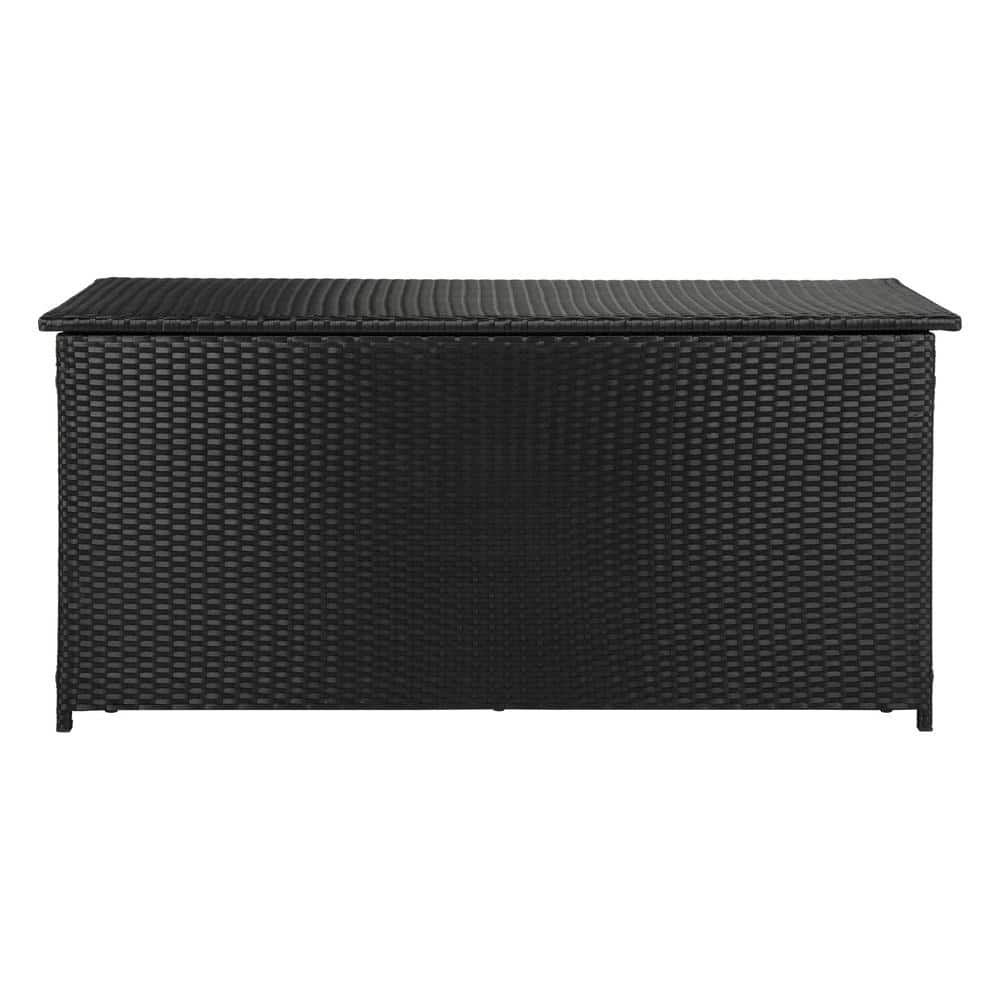 Cosima 53 Inch Black PE Rattan Outdoor Storage Box