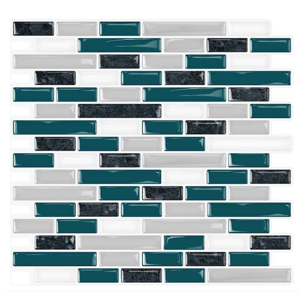 Yipscazo Vinyl Collection Modern Blue 10 in. x 10 in. Vinyl Peel and Stick Tile (6.9 sq. ft./10-Sheets)