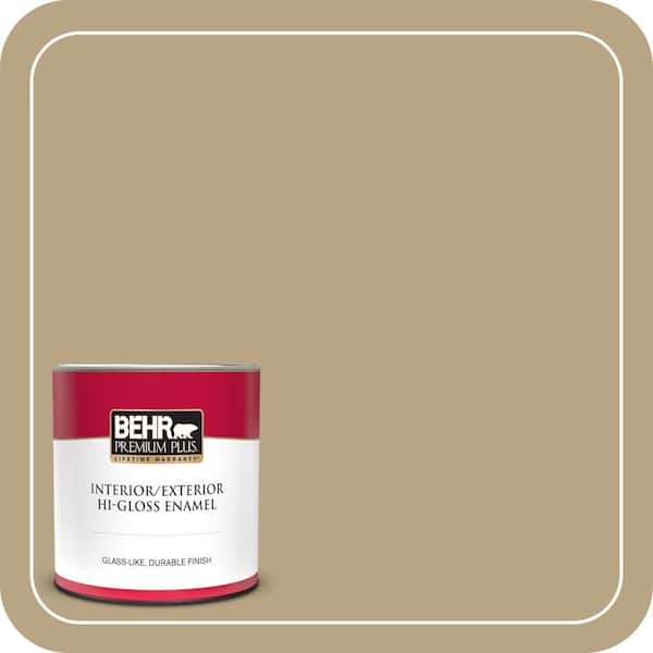 BEHR PREMIUM PLUS 1 qt. Home Decorators Collection #HDC-CT-07 Country Cork Hi-Gloss Enamel Interior/Exterior Paint & Primer