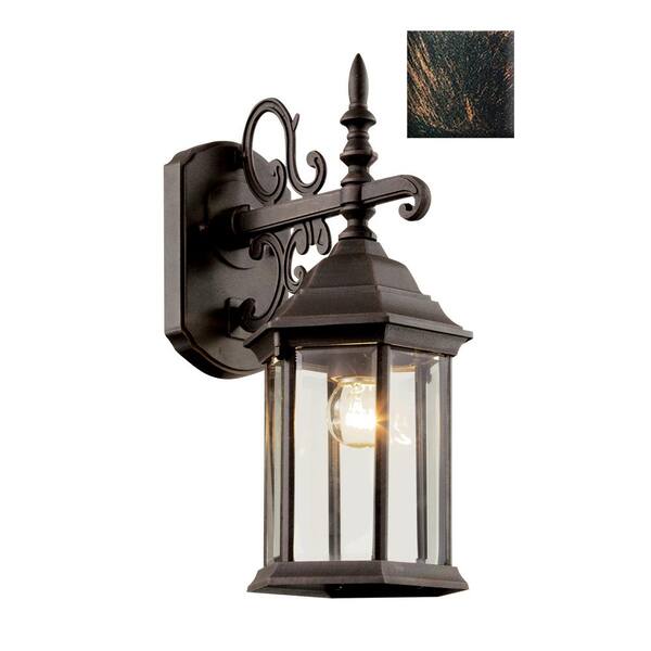 Bel Air Lighting Josephine 1-Light Black Copper Outdoor Wall Lantern Sconce