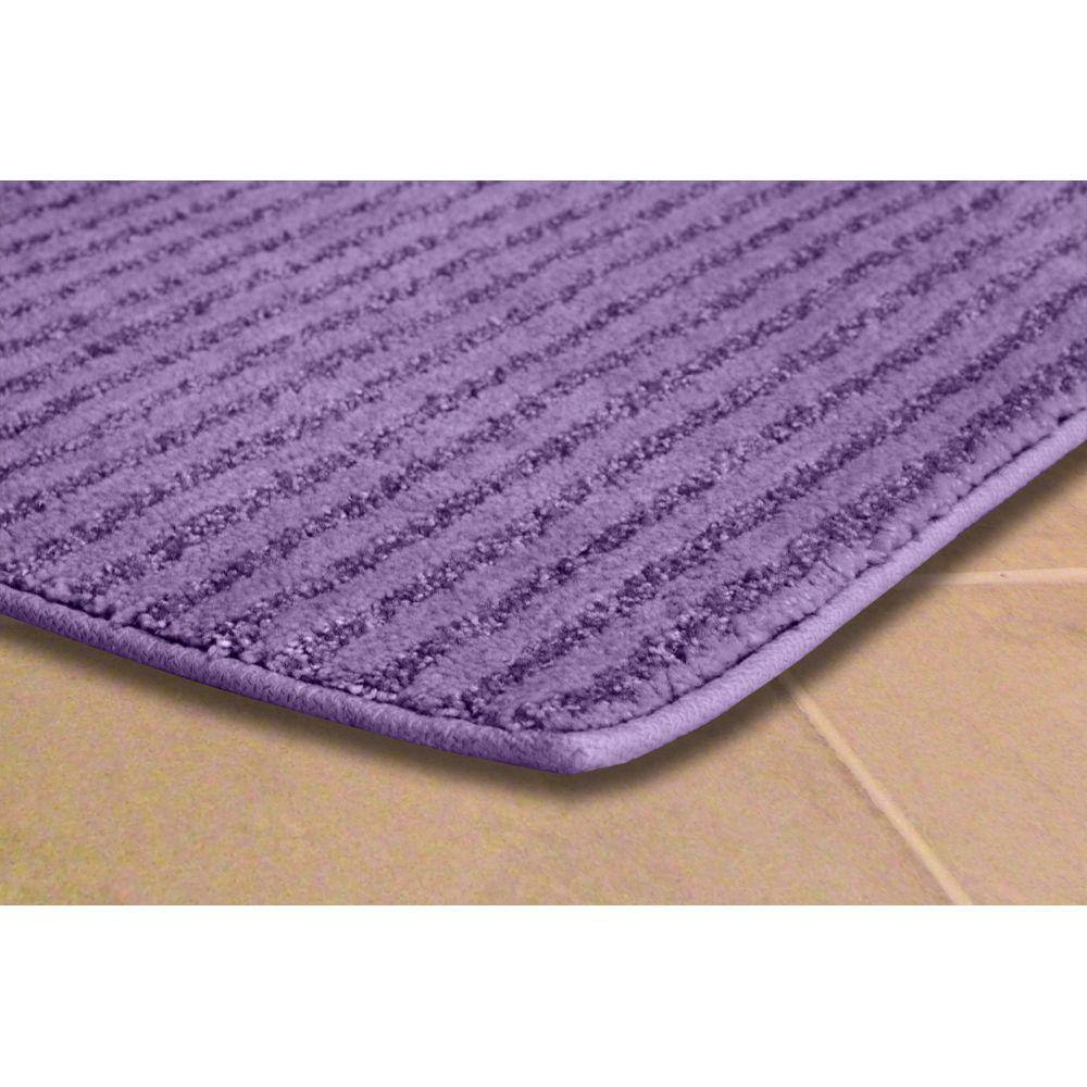 Sheridan Plush Purple Nylon Washable Bath Rug, 24" x 40"