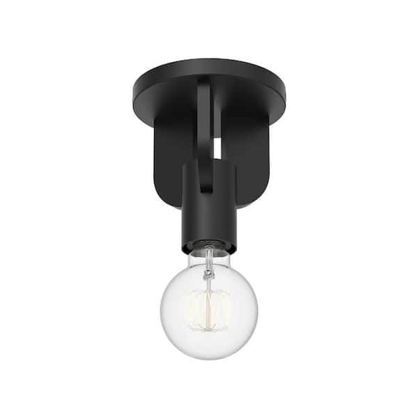 ALORA MOOD Claire 5 in. 1 Light 60-Watt Matte Black Semi-Flush Mount