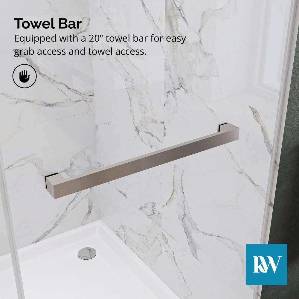 60'' W x 72'' H Brushed Nickel Frameless Sliding Shower Door