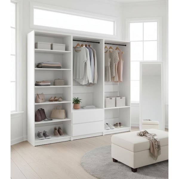 Klair Living Prosper 96 in. W White Tower System Freestanding