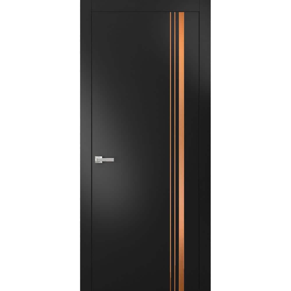 30 in. x 84 in. 1 Panel Black Matte Finished Solid Wood with Honeycomb Sliding Door with Hardware price history on PriceWatchPro