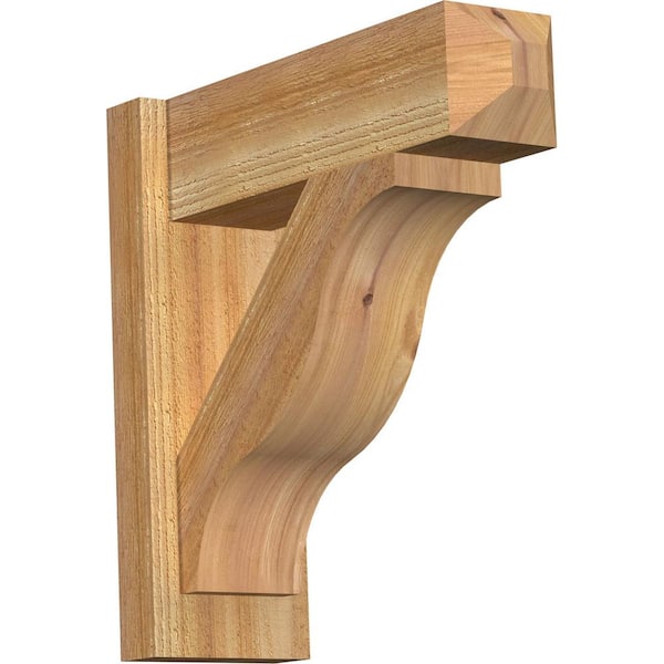 Ekena Millwork 6 in. x 18 in. x 18 in. Western Red Cedar Fuston Craftsman Rough Sawn Outlooker