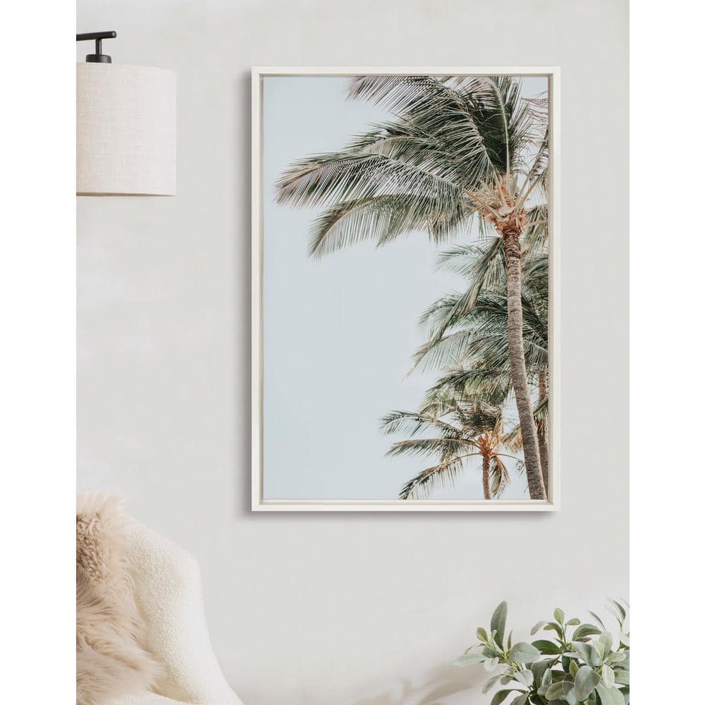 Sylvie Palm Trees Framed Canvas Wall Art, 23x33, White