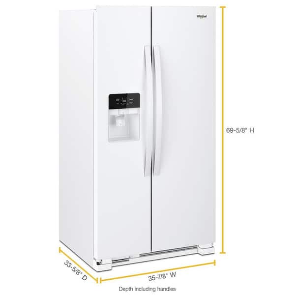 Whirlpool 25 cu. ft. Freestanding Side by Side Refrigerator in