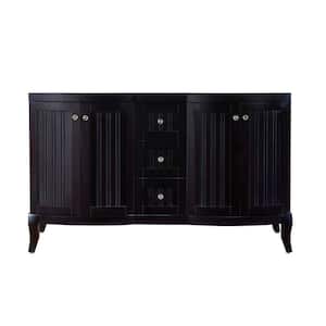 Khaleesi 60 in. W Bath Vanity Cabinet Only in Dark Brown Wood