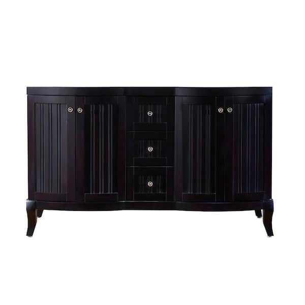 Virtu USA Khaleesi 60 in. W Bath Vanity Cabinet Only in Dark Brown Wood