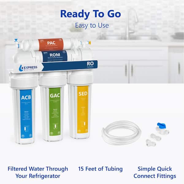 Refrigerator Connection Kit for Reverse Osmosis Water Filtration System Includes 15 ft. Tubing and Fittings